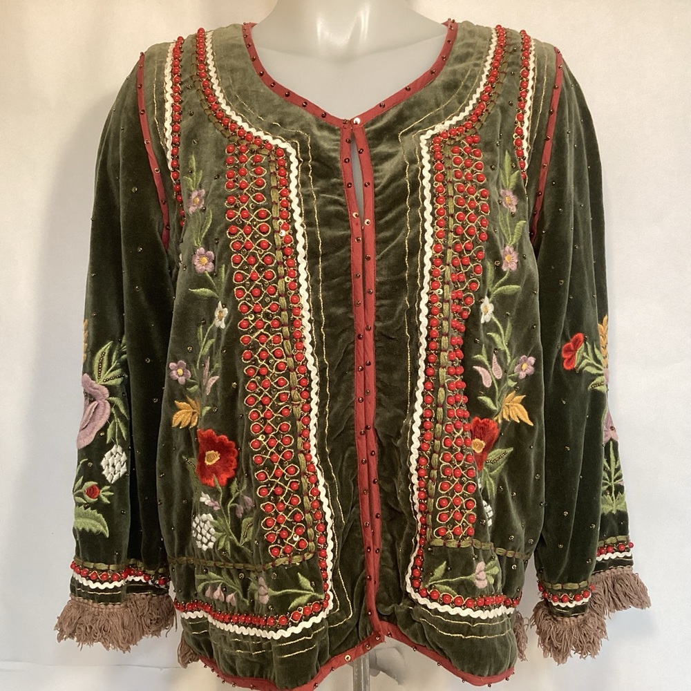 Ruby Yaya Embroidered Velvet Jacket with Floral Design Women’s large